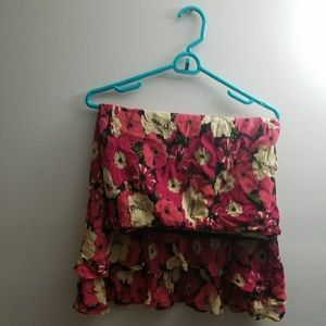 Pink flowered skirt